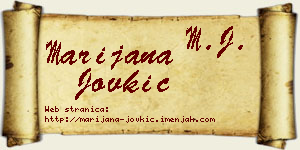 Marijana Jovkić vizit kartica